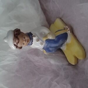 Komlos Ceramic Boy Figurine in Blue and Yellow